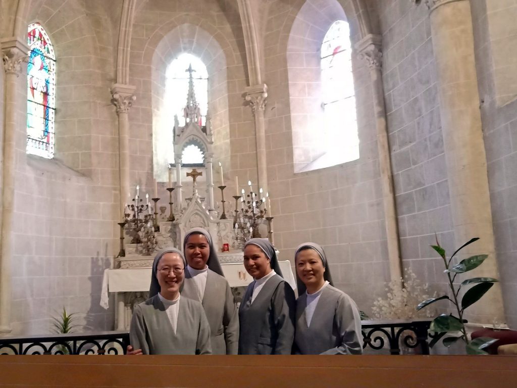 In front of the Altar of Levesville Church